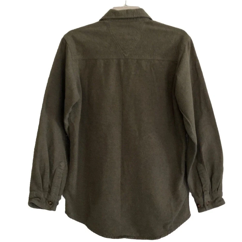 Stoic Hemlock Chamois Shirt Mens Size S Olive Heavy Flannel Outdoor Shacket